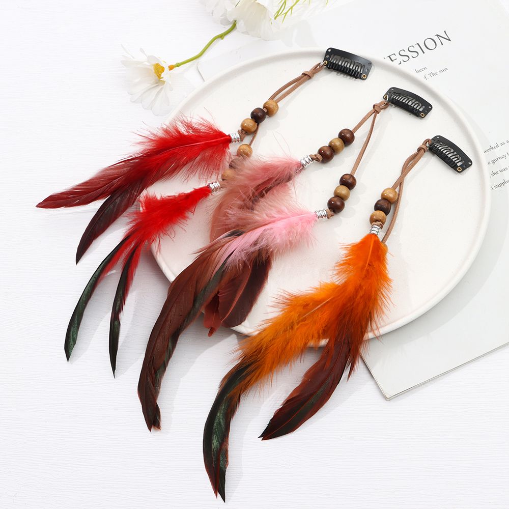 Fashion Extensions Handmade Indian Hippie Headpieces Headband Headwear Novelty Hairclips Feather Hair Rope