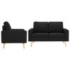 Día Y Noche - Día Y Noche 2-Piece Black Fabric Sofa Set