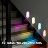 ABS material sensor-activated floor edge light (7 colors), snap-on installation. Nighttime sensor lighting, suitable for stairs/bathrooms/bedrooms.
