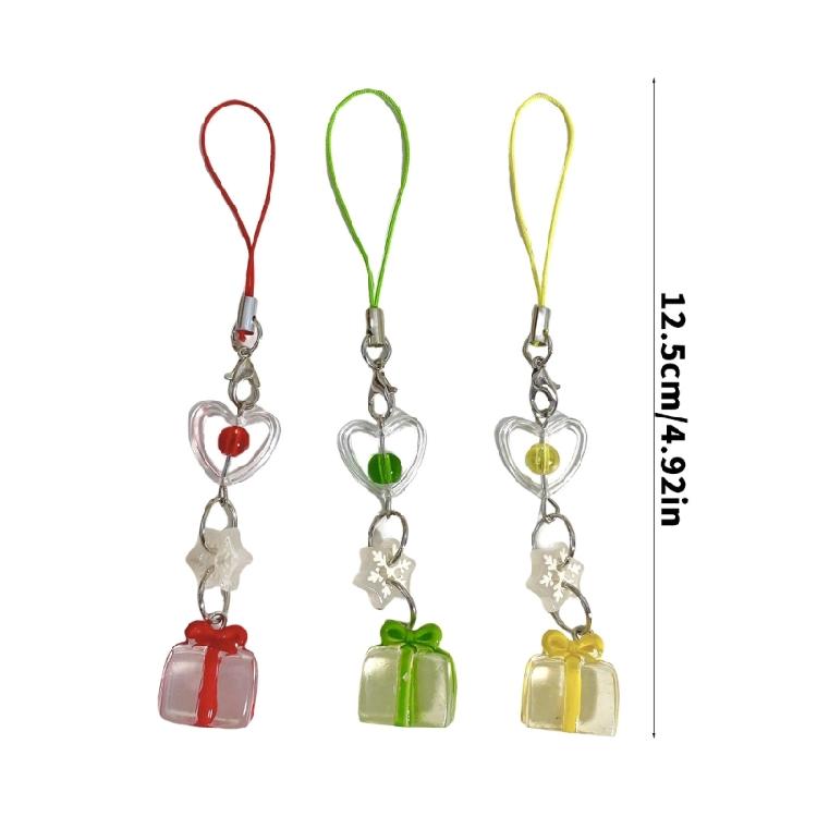 Elegant Snowflake Crystal Phone Chain Sturdy Snowflake Crystal Phone Chain Gift Box Pendant For Holiday Celebrations