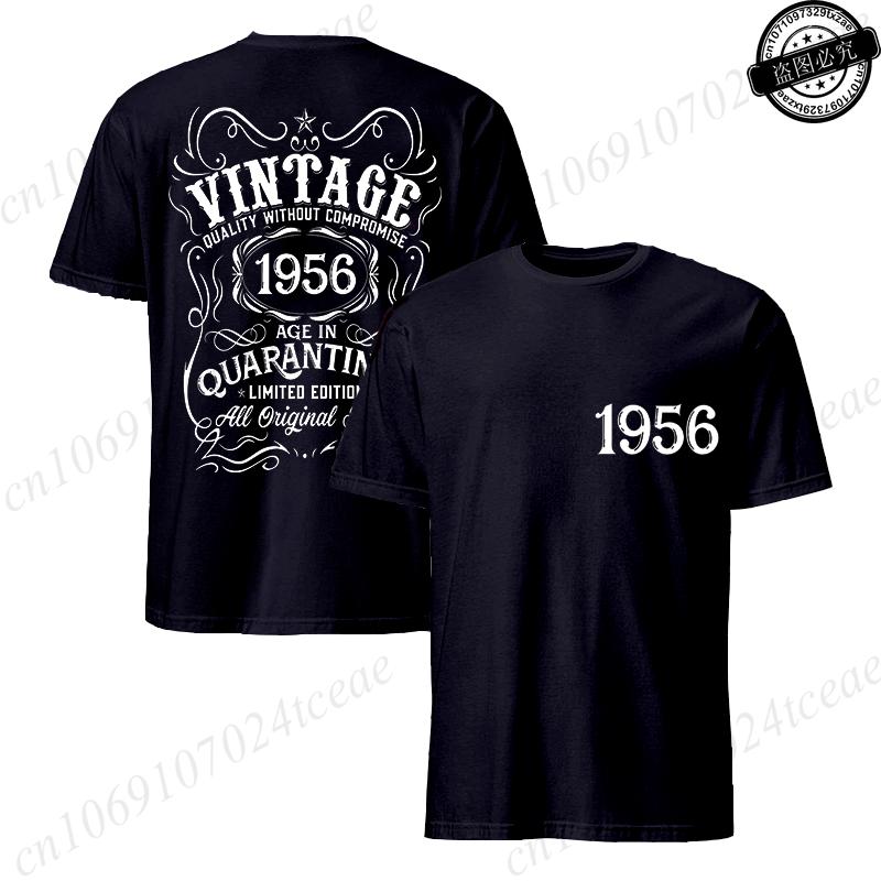 

Mens Tshirt Vintage 1956 Age in Quarantined Limited Edition All Original Birthday Print Funny Male Tops Summer Casual Tshirt 4XL