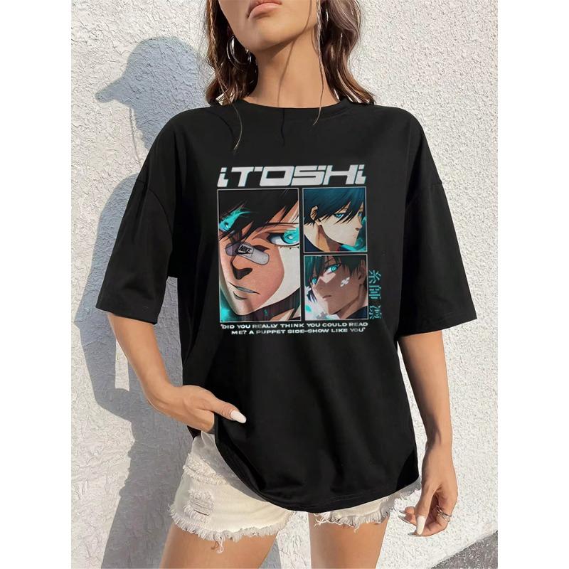 Anime BLUE LOCK Rin Itoshi T Shirt Harajuku Women Football Manga Graphic Streetwear Short Sleeve Cotton BLUE LOCK Female T-shirt