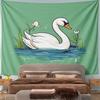 Elegant Swan On a Serene Pond Scene Pattern Wall Hanging Tapestry Decorative Tapestry Home Decor for Bedroom and Living Room