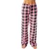 Women's Stretch Plaid Pajama Pants - Imitation Cotton Rayon with Drawstring