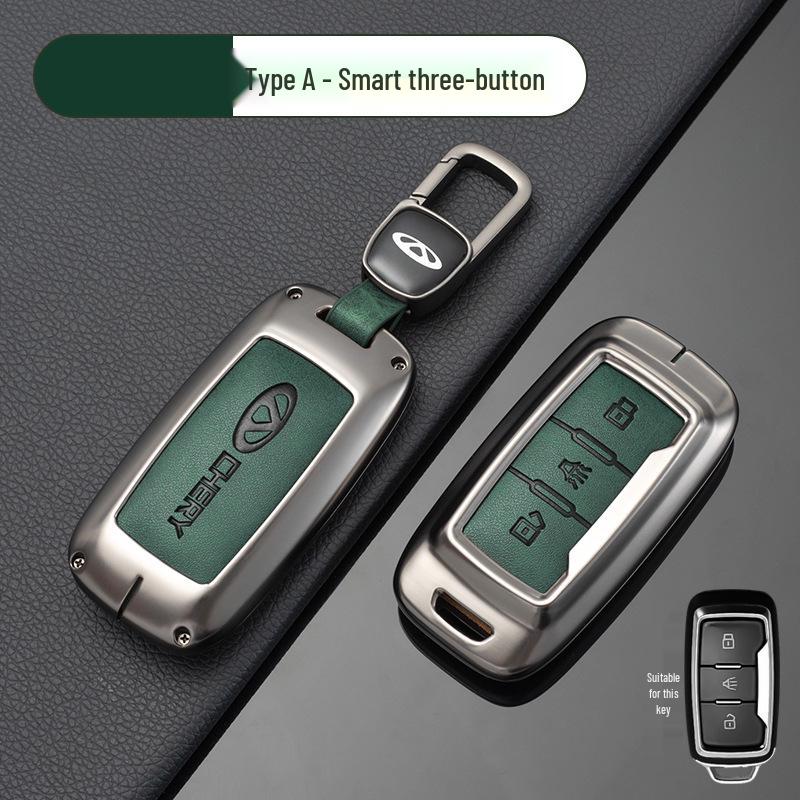 Chery Car Key Cover: Fits Tiggo, EQ1, QQ Ice Cream, Arrizo E - Small, Secure Metal Shell with Hanging Buckle