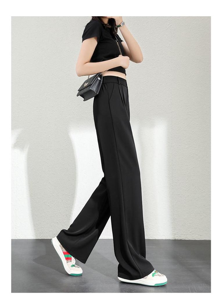 High Waist Wide Leg Women's Suit Pants for All Seasons