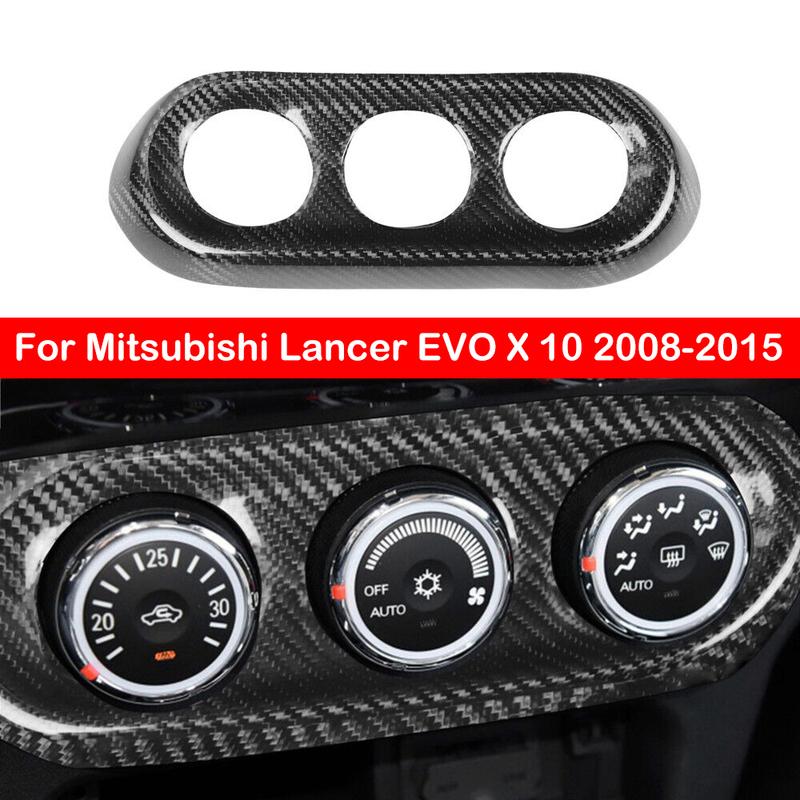 Для Mitsubishi Lancer EVO X 10 2008-2015 Настоящее Углеродное Волокно Панель Центральной Консоли Приборной Панели Панель Кондиционера Кожух для Датчиков Рамка Декоративная