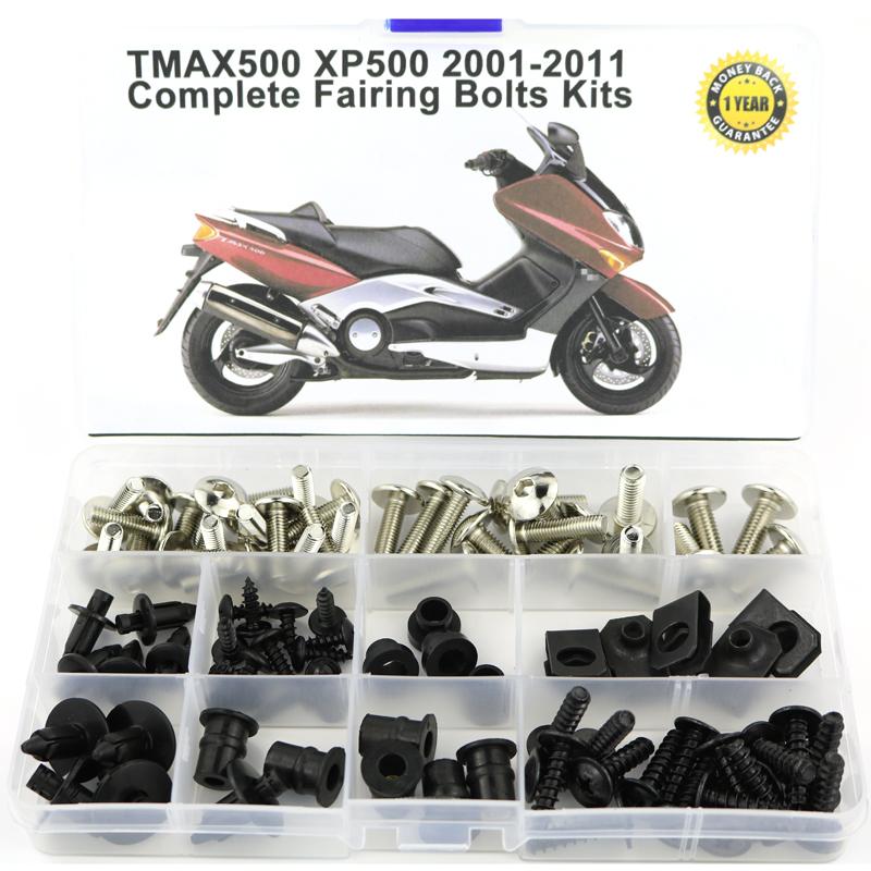 Fit For Yamaha Tmax500 Tmax 500 2001-2011 Motorcycle Full Fairing Bolts Kit Complete Cowling Side Cover Screws Clips Nuts Steel