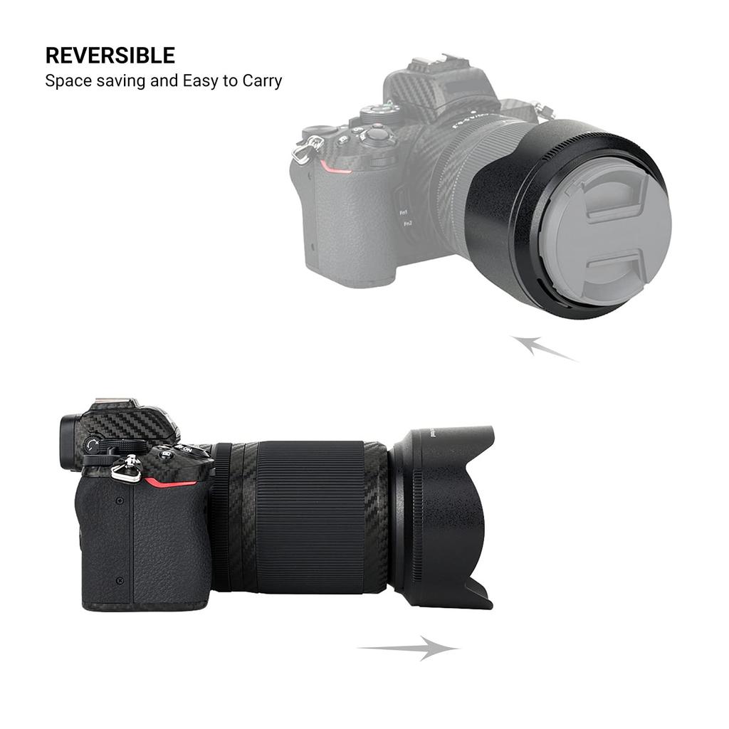 JJC Reversible Lens Nikon for Nikon Nikkor Z 50mm S Specs Nikkor Z DX VR Compatible with Nikon Z50II and Hood, HB-90A Compatible, F1.8 & 50-250mm
