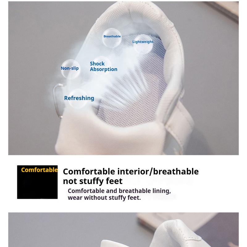 Çocuk Kampüs Deri Yumuşak Taban Bahar ve Sonbahar Tarzı Kız ve Erkek Çocuk Günlük Çok Yönlü Spor Ayakkabı