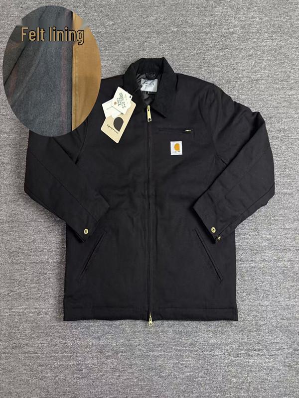 Detroit J01 Těžká canvasová bunda z čisté bavlny s retro klopou