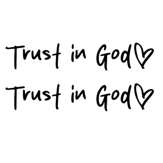 2/4/6/8Pcs Trust in God Rearview Mirror Stickers Strong Stickiness Waterproof Self Adhesive Car Decals Automotive Exterior Decals