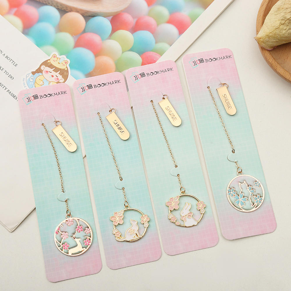 Flowers Butterfly Metal Bookmark School Supplies Book Page Accessories For Girls Kawaii Stationery Book Mark Separador De Libro