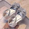 Korean girls' leather shoes summer dress foreign gas crystal shoes 2025 new children's baby sparkling rhinestones