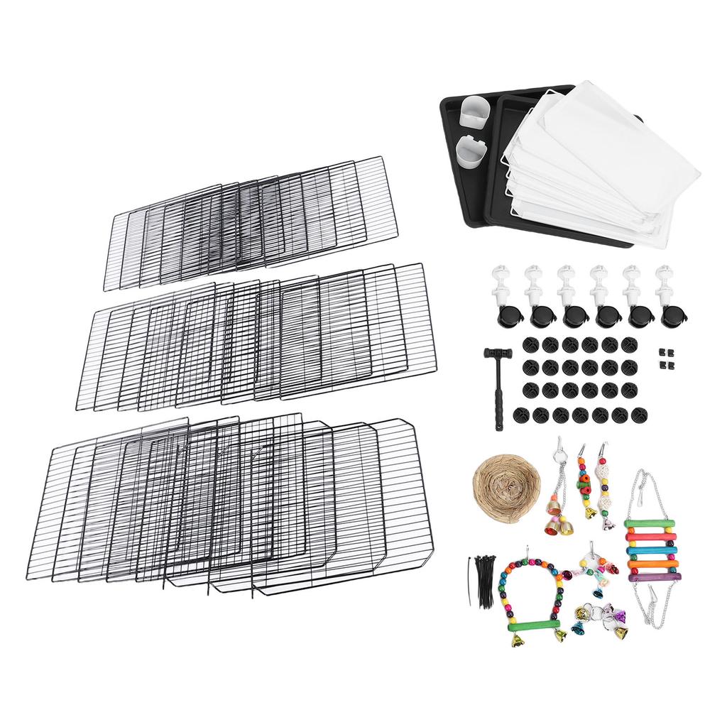 Large Bird Cage Luxury Villa with Tray Robust Iron Spacious Big Parrot Cage for Budgie Parakeet Cockatiel