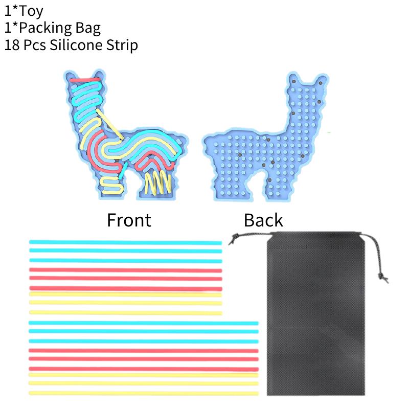 

Vicugna Shape Pacos Sensory Activity Board Silica Gel Decompression Puzzle Toy синий