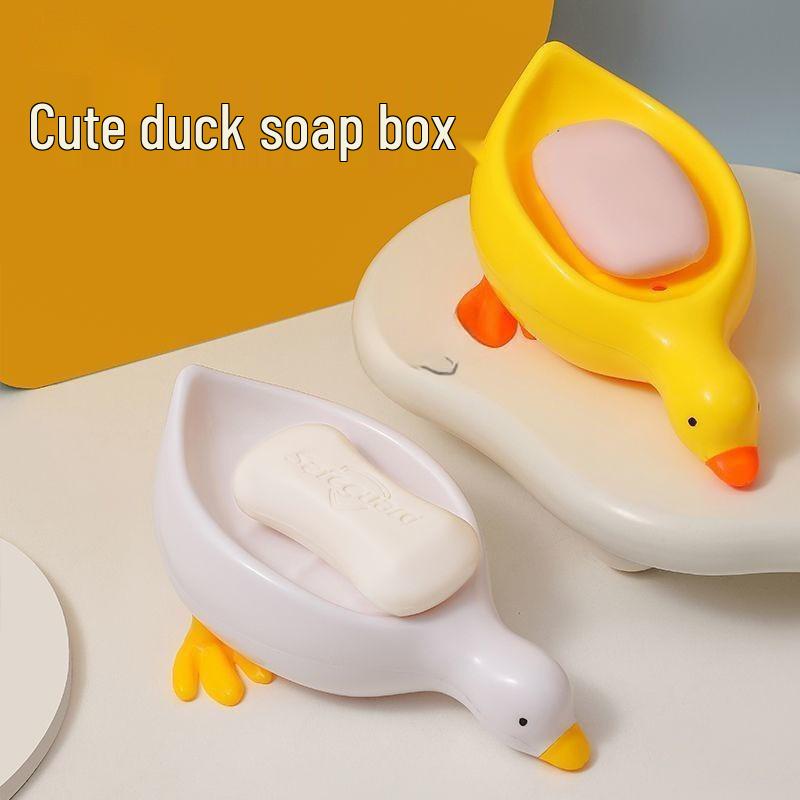 Adorable Yellow Duck Soap Dish: Drains Water Efficiently In the Bathroom