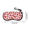 Cute Red Heart Pattern Soft Fabric Sunglasses Case,Portable Lightweight Eyeglasses Storage Pouch,Protective Travel Glasses Holder for Women Girls