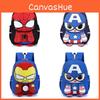 Spider Man Kids Backpack Cartoon Nylon Lightweight School Bag With Cushion Straps For Boys And Girls