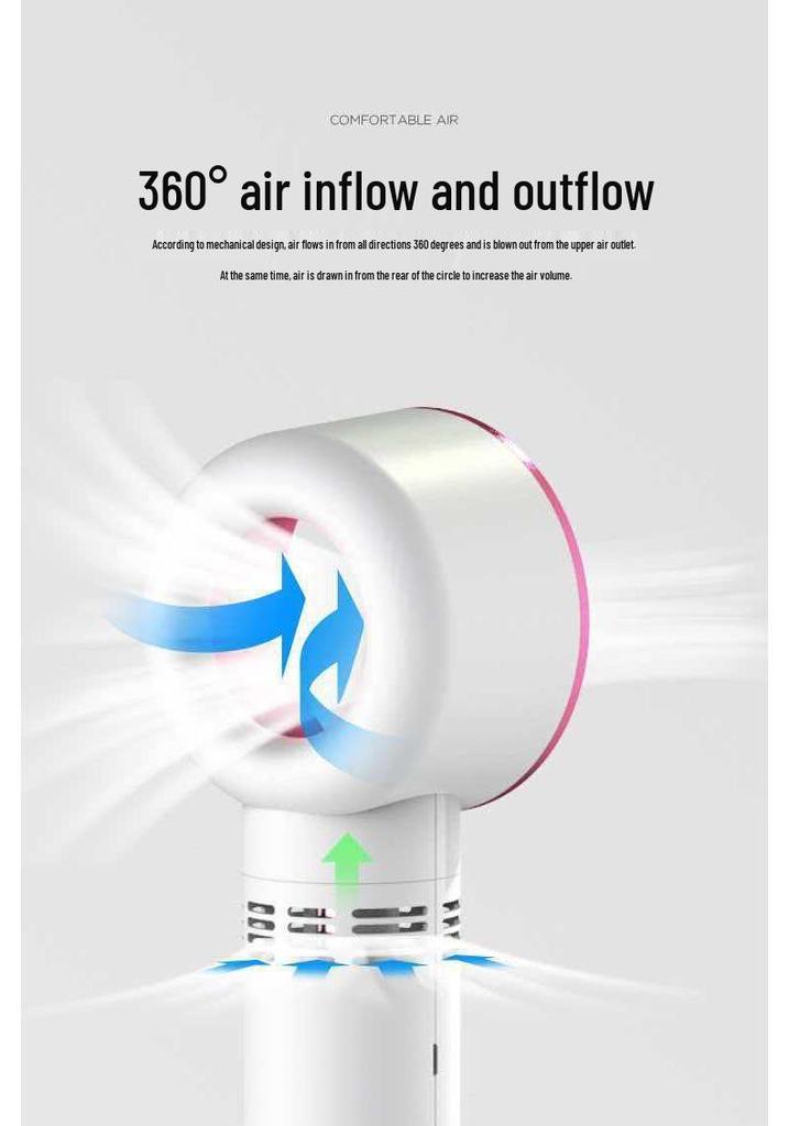 Portable Bladeless Handheld Fan and Hair Dryer with LOGO - Ideal Gift