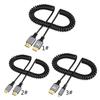 HDMI-compatible 4K Coiled Cable, HDMI-compatible 2.0 Version High Speed Cable, Male to Male Adapter Spring Spiral Cord