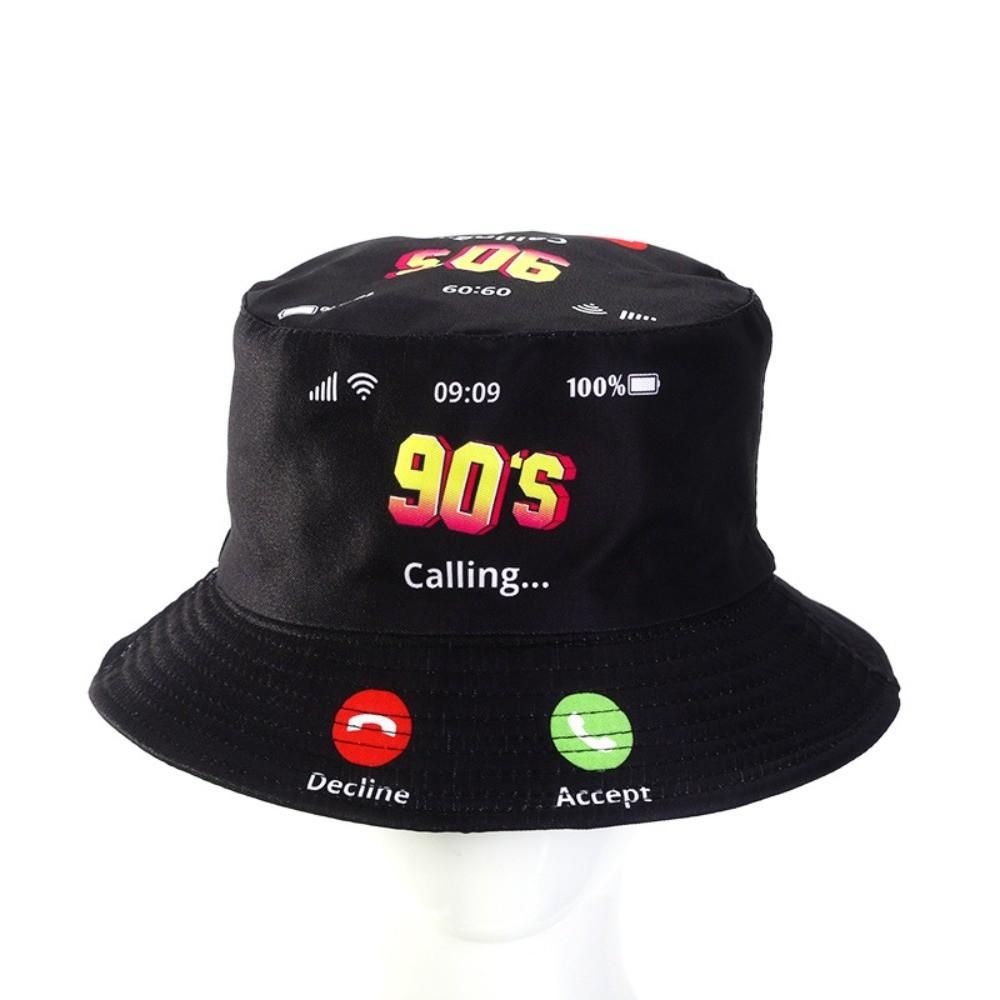 Quick Drying Sun Hat Retro Graffiti 80s 90s Fisherman Hat Fashion Reversible Bucket Hat Unisex
