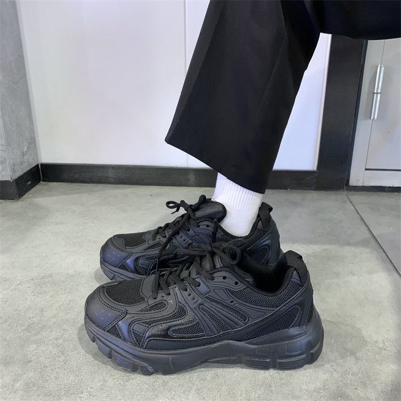 Shoes Women's Lightweight Platform Hong Kong Style Dad Shoes Women's 2025 New Spring Black Campus Style Couple Casual Shoes