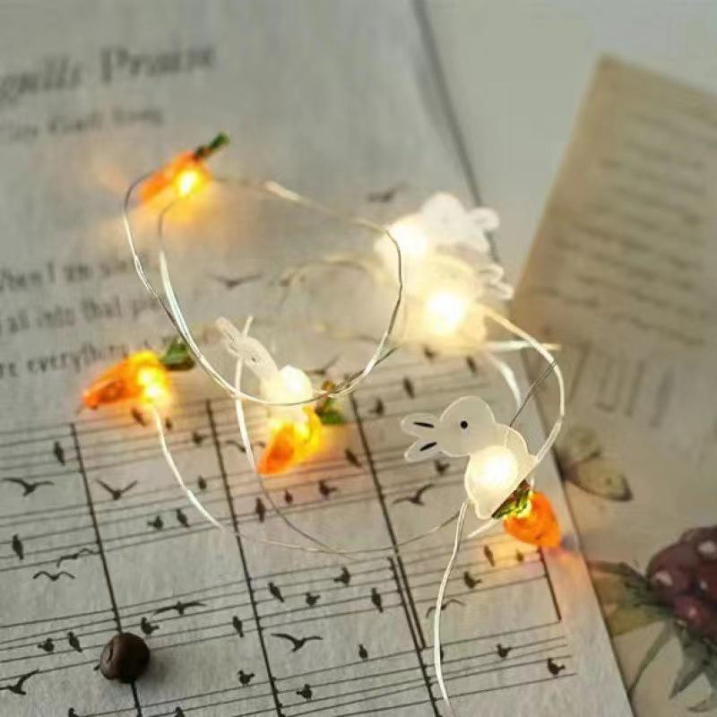 LED Easter Bunny & Egg Copper Wire String Lights