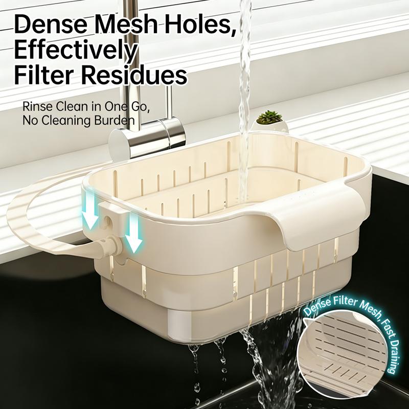 Hanging Foldable Expandable Sink Colander Kitchen Food & Fruit Residue Filter Basket Space-Saving Sink Strainer for Home Kitchen