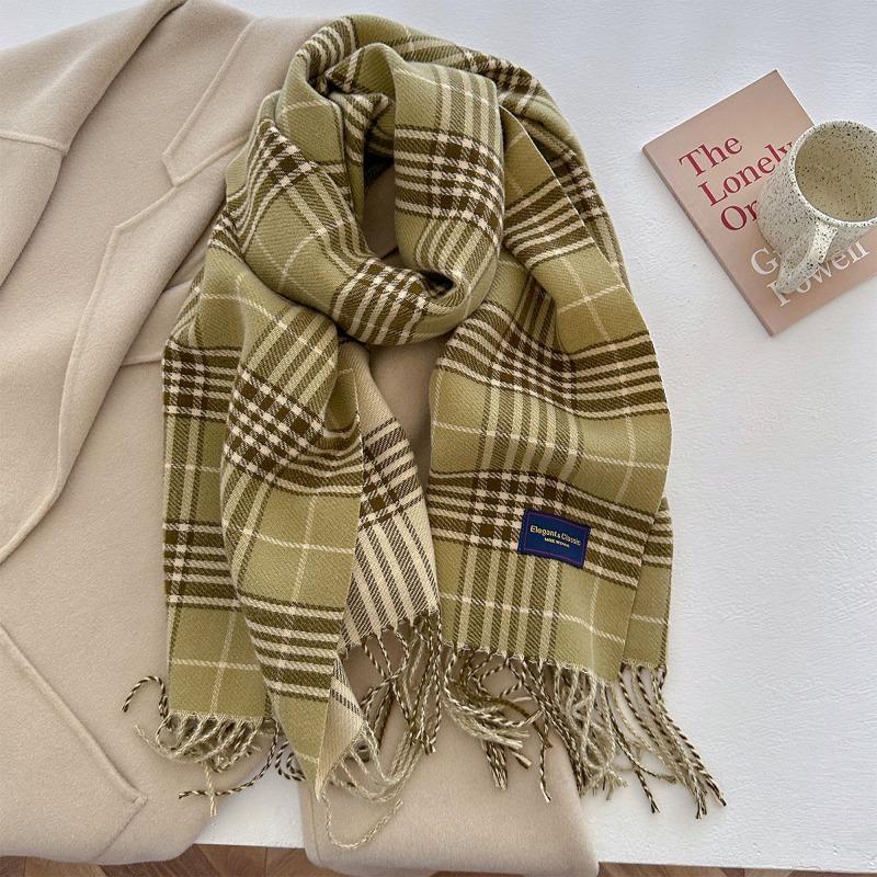 Autumn and winter new versatile scarf women's thickened woven thick beard fringed warm scarf imitation cashmere shawl