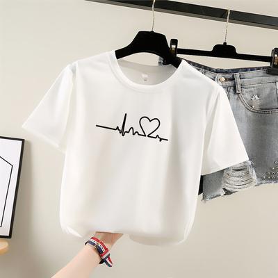 Summer Style Korean Letter Printing Short-sleeved T-shirt Female Student Casual Top Plus Size Women's Clothing