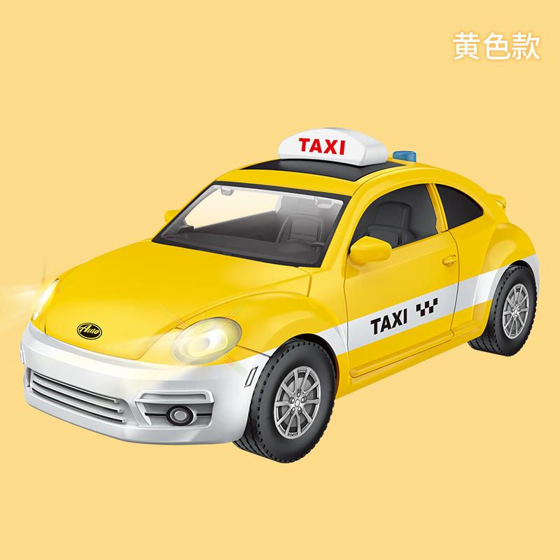 Double Door Simulation Taxi Taxi, Educational Lights With Music Toy Car, Children S Inertia Car