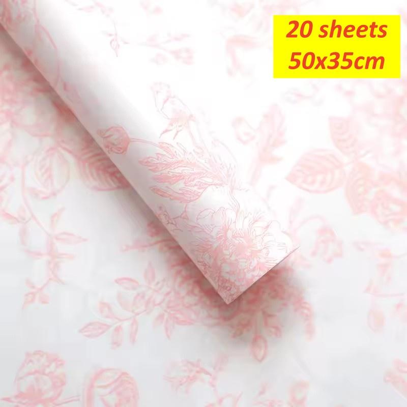Retro Wrapping Paper Romantic Flower Wrapping Paper Kraft Gift Paper Florist Bouquet Packaging Material For Gift Wrapping Pack