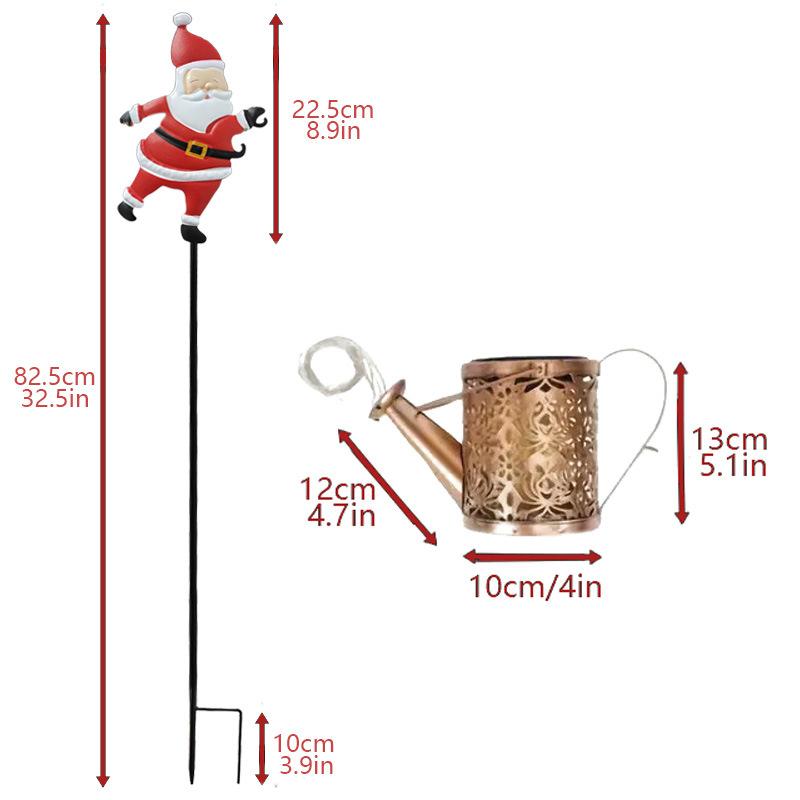 Christmas Solar Stove Lights Garden Lawn Decoration Christmas Water Kettle For Garden Lawn Water Ornaments Outdoor Decor