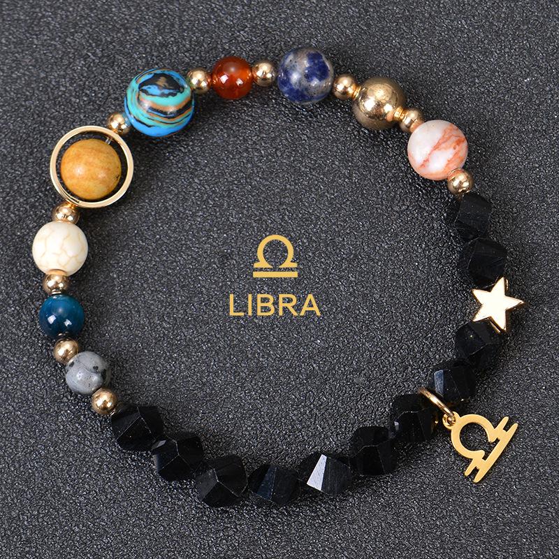 Eight major planets and twelve zodiac signs bracelet, frosted stone, bead bracelet, planets, Christmas gift, Stocking stuffers