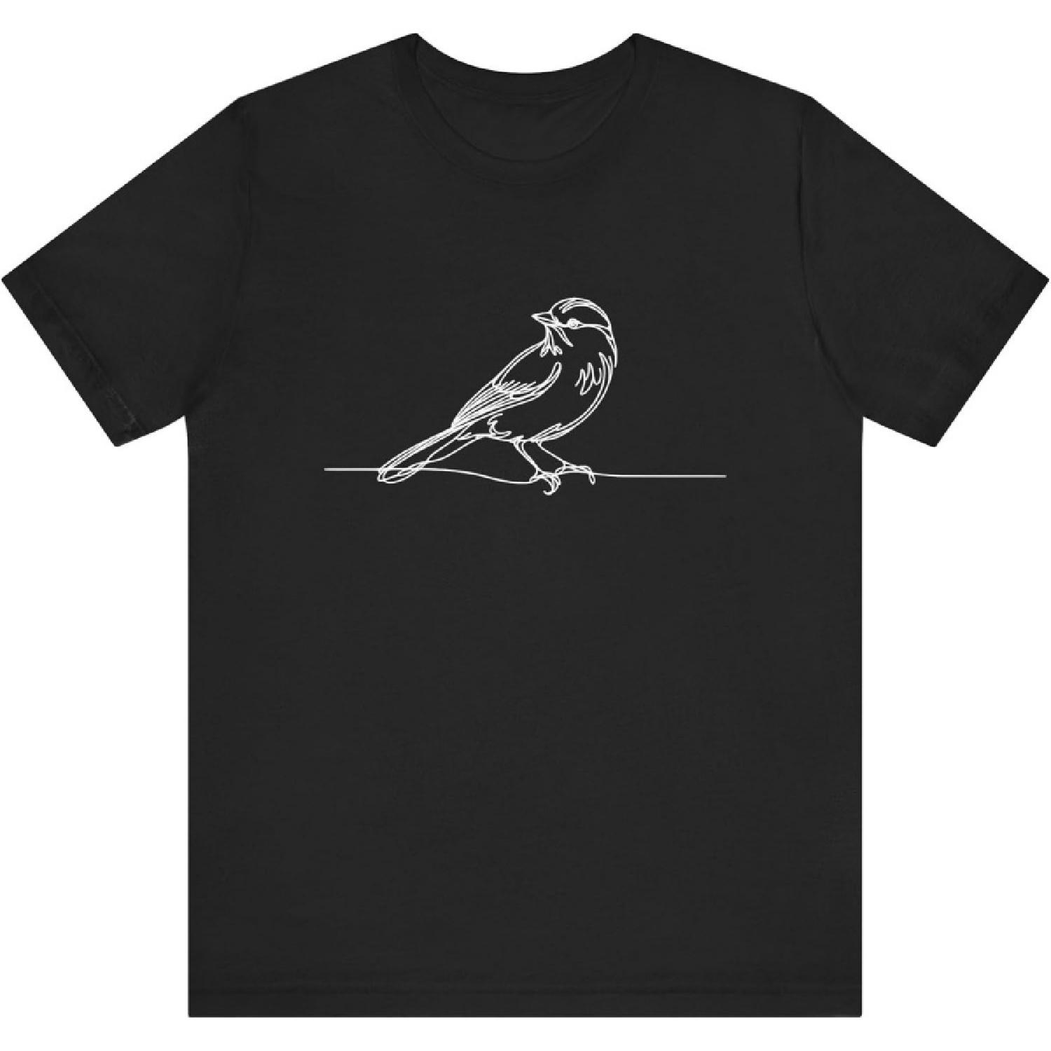 Line Art Bird & Ornithologist Gray Jay 1995 Unisex T-Shirt S