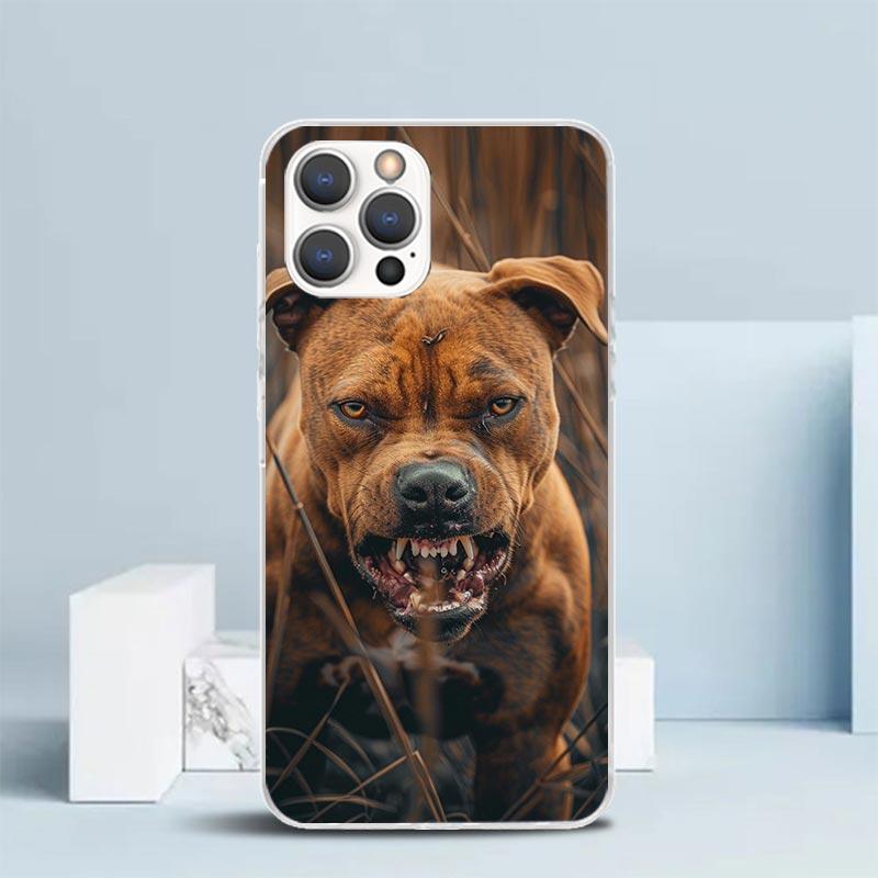 Pit Bull Pet Dog Pitbull Soft Cover for iPhone 16 17 Air 15 14 Pro Max 16E Phone Case 13 Mini 12 11 7 SE 8 Print Pattern Fit Cas