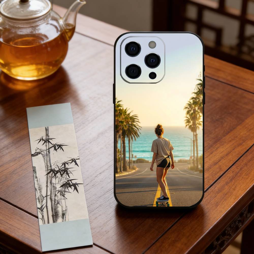Cool Skateboard Phone Case For iPhone 17, 16,15,14,13,12,11 Plus,Pro Max, Others Soft Black Cover