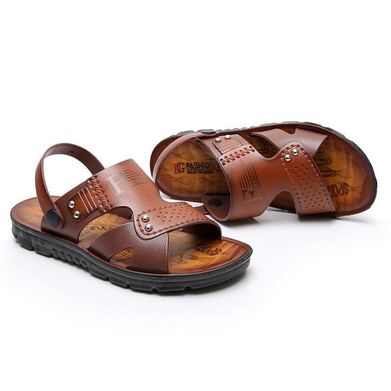 Mens Summer Sandals Soft Bottom Thick Bottom Slides Slip Resistant Indoor Slipper Outdoor Fashion Flip-flops Beach Shoes