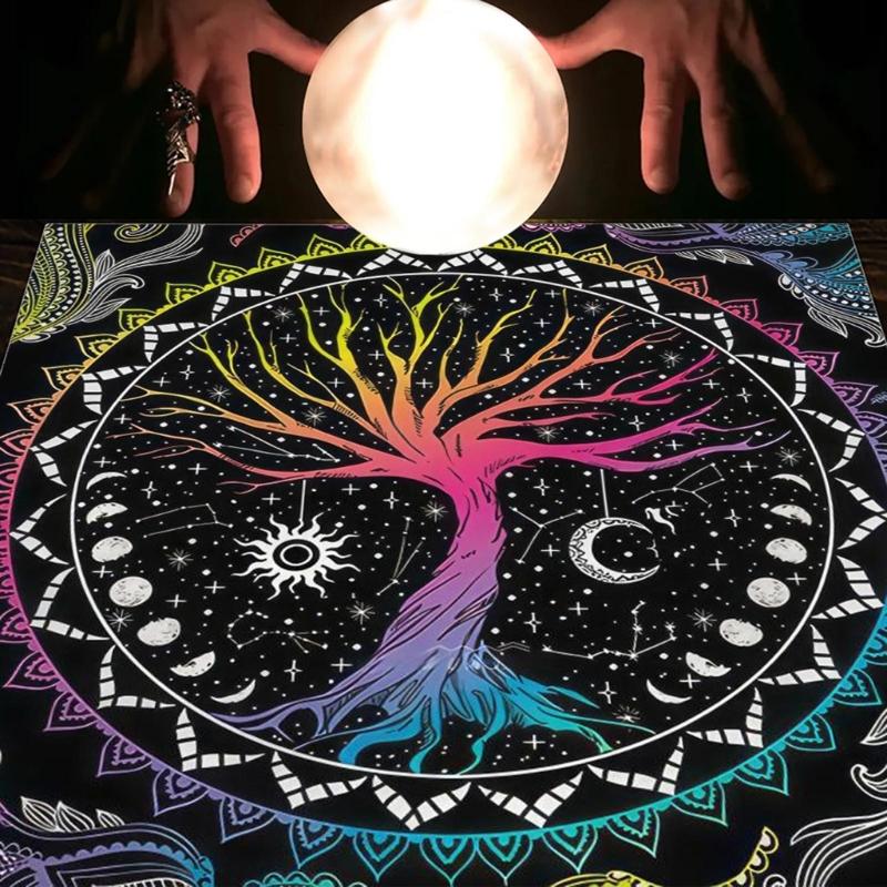 50x50/60x60/75x75cm Tarot Tischdecke Matte Geometrische Wahrsagungen Tischdecke Brettspiel Orakelkarten Unterlage Runenunterstützungsmatte