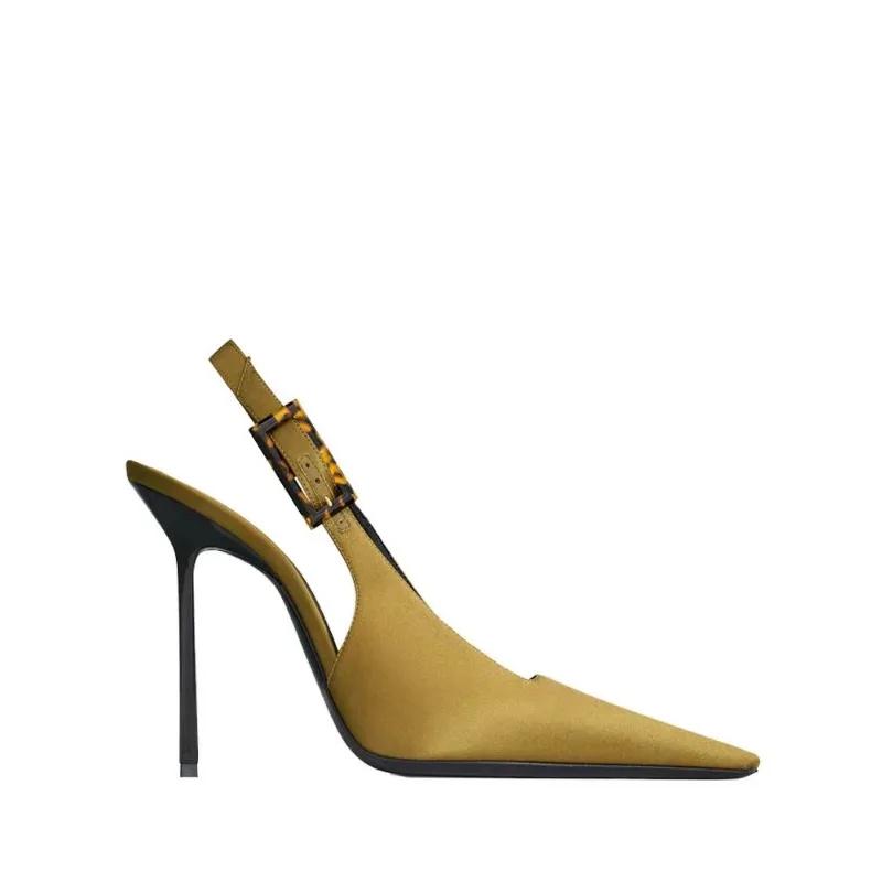 New Pointed Stiletto Heels Women Pumps Patent Leather Summer Designer Mule Sandals Elegant Sexy Office High Heels Women Shoes