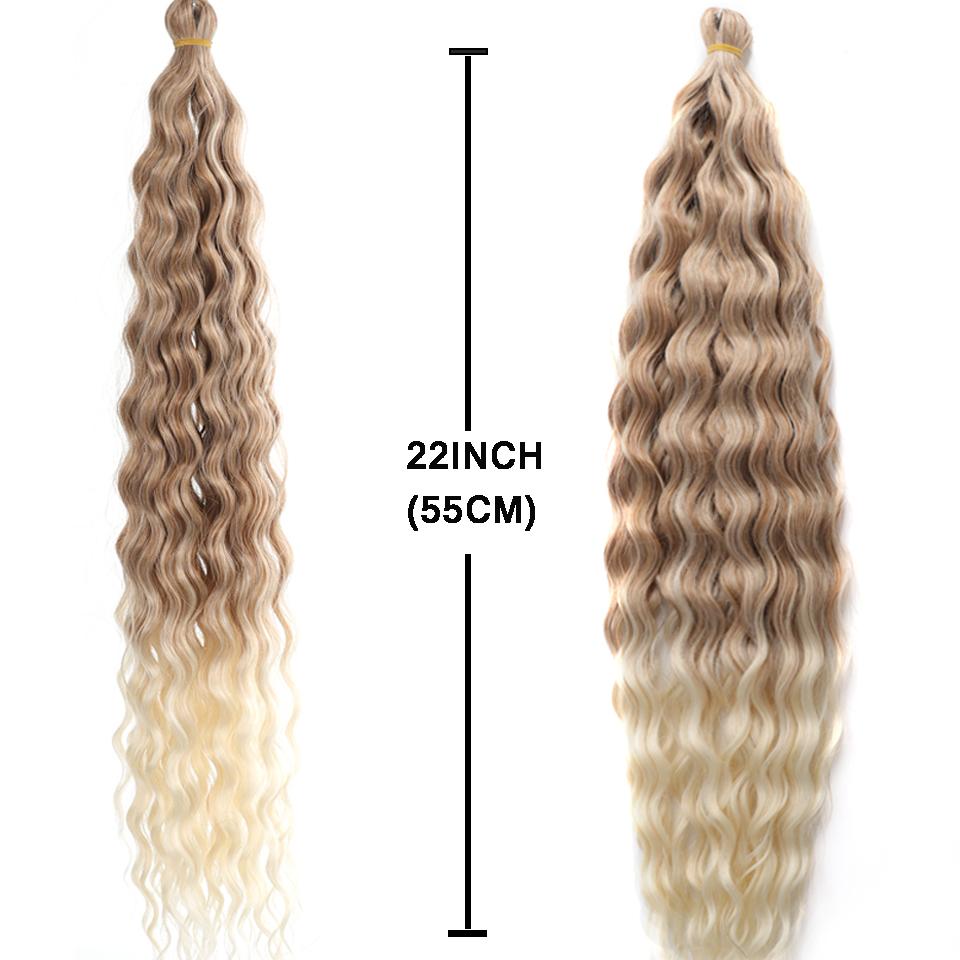 Ocean Wave Crochet Braiding Hair Synthetic 22Inch Soft Afro Curls Deep Wave Hair Extensions For Women