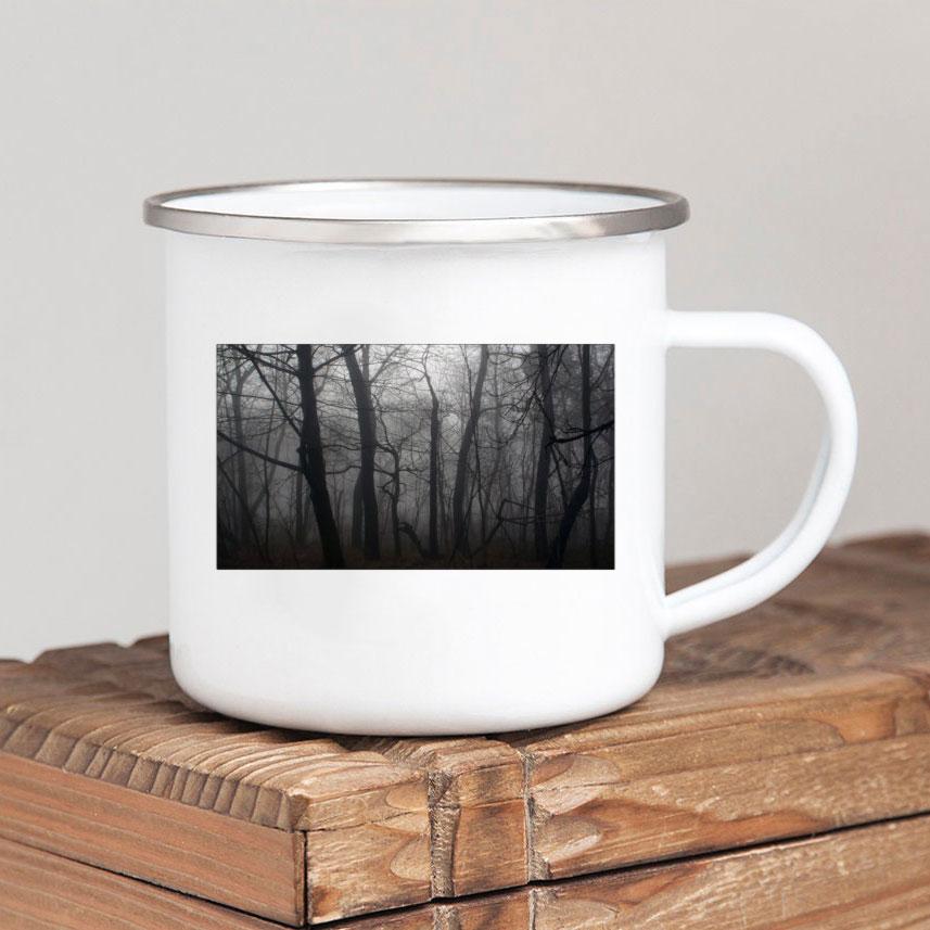 Caneca de café esmaltada Forest Camp Adventure Together Camping Cup Ideia de presente para campista Canecas de fogueira ao ar livre Festival ao ar livre Viagem