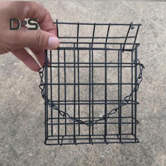 Suet Cage Bird Feeder Outdoor Garden Iron Cages Outside Hanging Suet Feeder Single Suet Cake Wild Bird Feeder