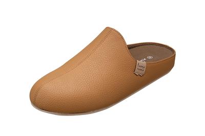 Pansy 9256 Women's Antibacterial Room Slippers with Wooden Last, Camel, Size L