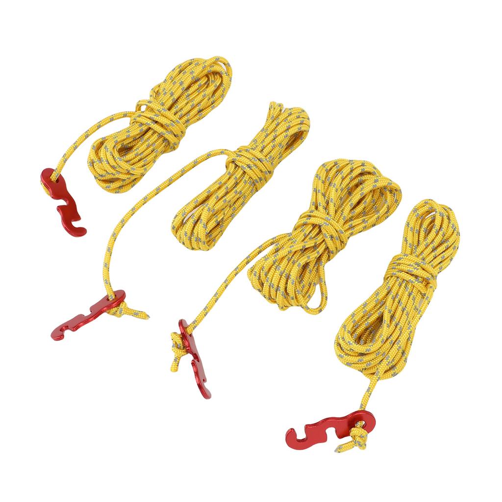 4Pcs Outdoor Camping Rope 9.8ft Nylon Wind Proof Reflective Strip Adjustable Length Tent Cord Tie Down Rope for Canopy