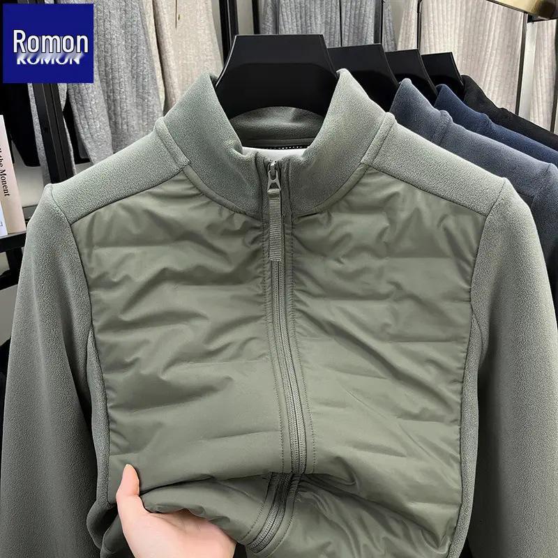 Мужская флисовая куртка LOMON с 90% утиного пуха, воротник-стойка, осенне-зимняя износостойкая верхняя одежда 2XL (suggested 60-70 kg)