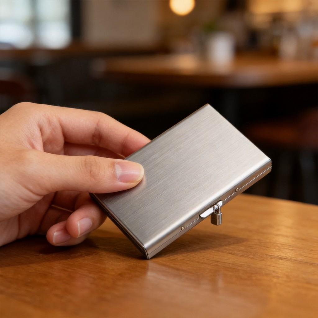 Rfid Metal Card Holder For Men And Women With Antitheft Shielding And Magnetic Blocker For Daily Use