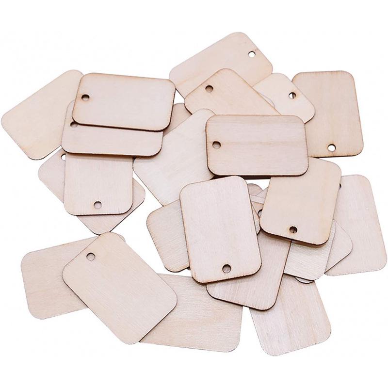 Small Wooden DIY Sign-in Board: Writable Blank Tags for Crafts and Wishes