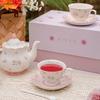 Ceramic Teapot Set Pink Rose Coffee Cup Saucer Espresso Cups Teacup Kitchen Drinkware Coffee Mug Party Presents Birthday Gift